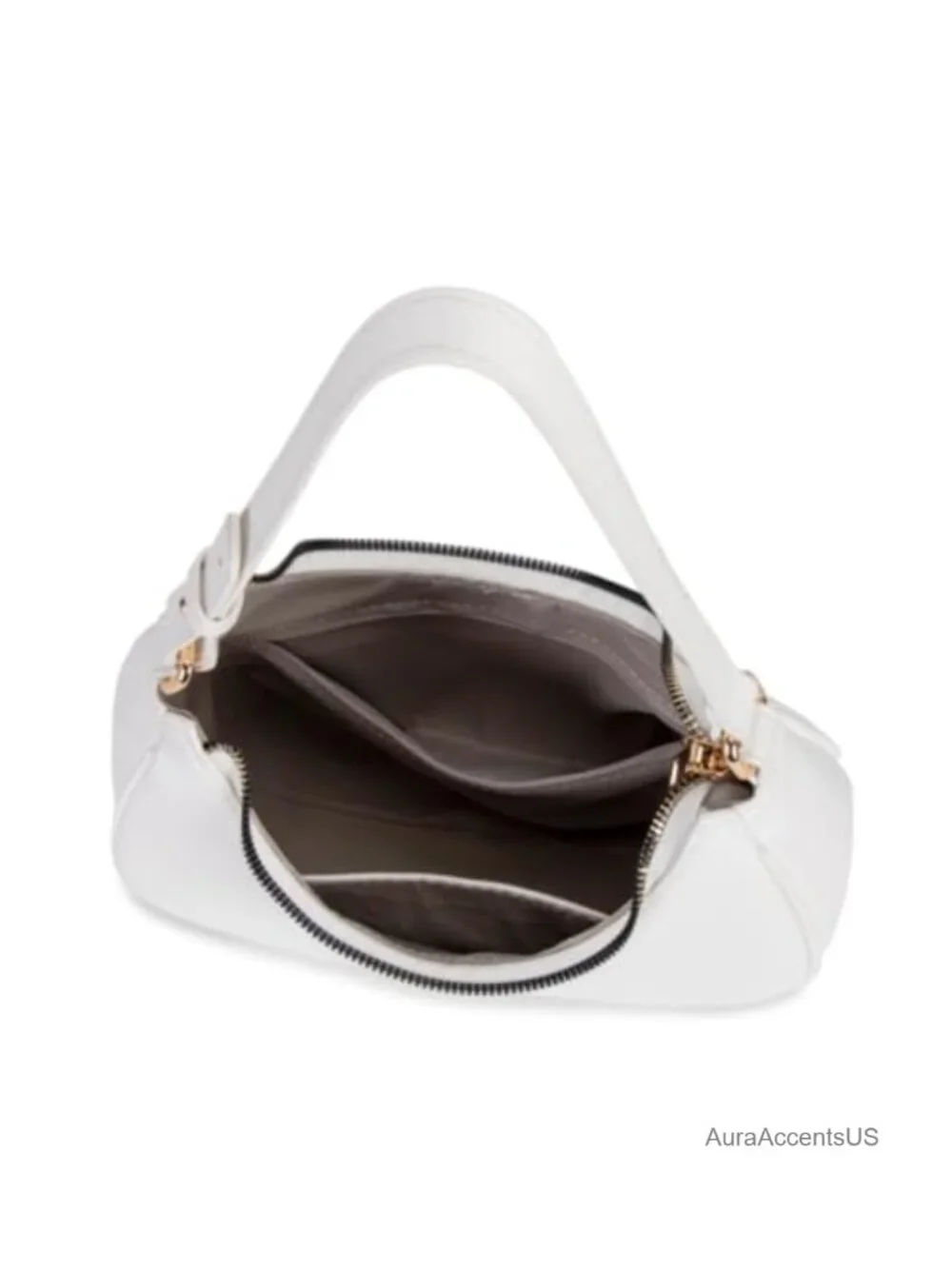 Crescent Hobo Shoulder Bag PU Leather Mini Clutch Purse Zipper Closure
